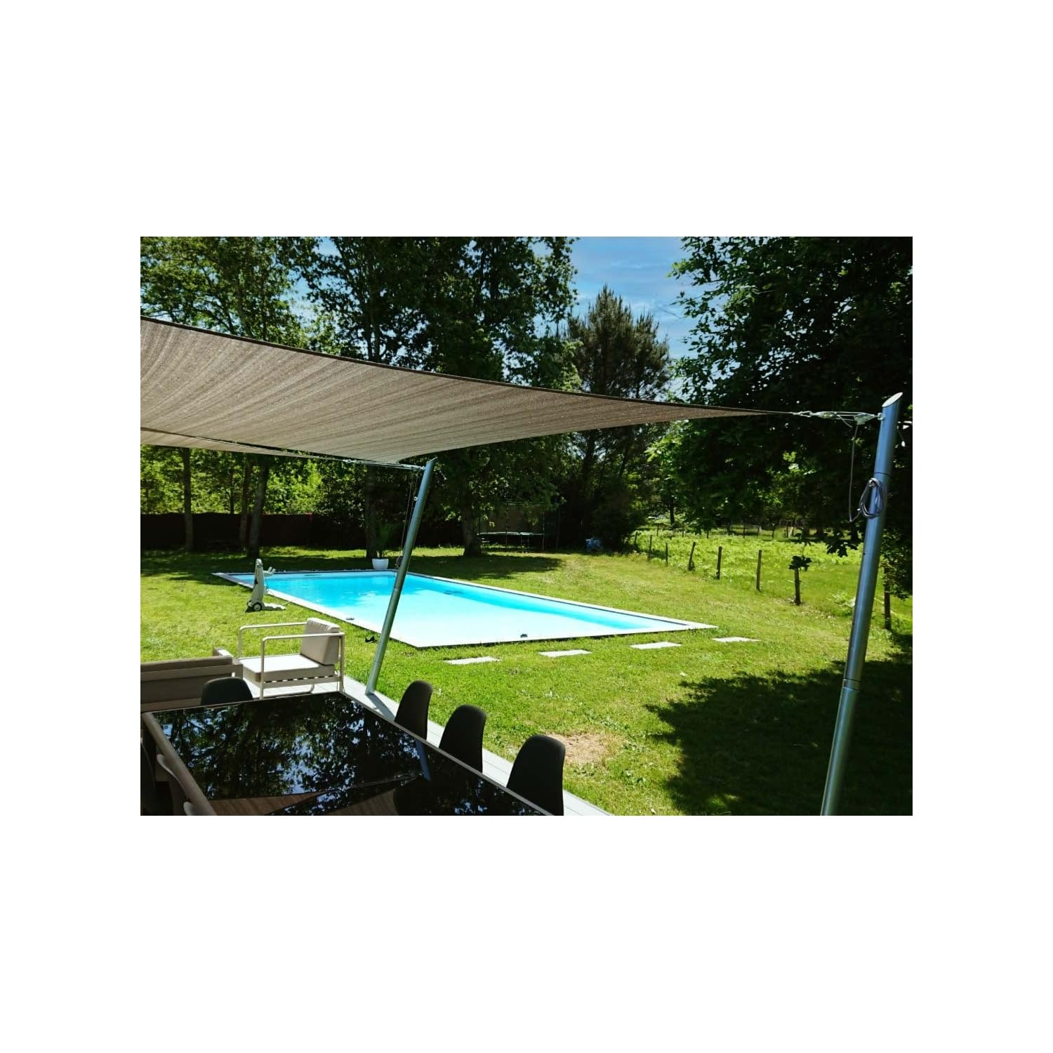 Vela Ombreggiante Quadrata in HDPE 4x4 m Cloud – Traspirante UV, Anelli Acciaio Inox, Antimuffa – Per Giardino e Terrazza