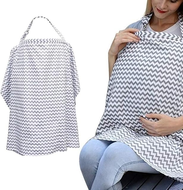 Boerni Large Nursing Cover, Breathable Breastfeeding Cover, Soft Breastfeeding Cover up for Full Privacy Breastfeeding Protection (Grey)