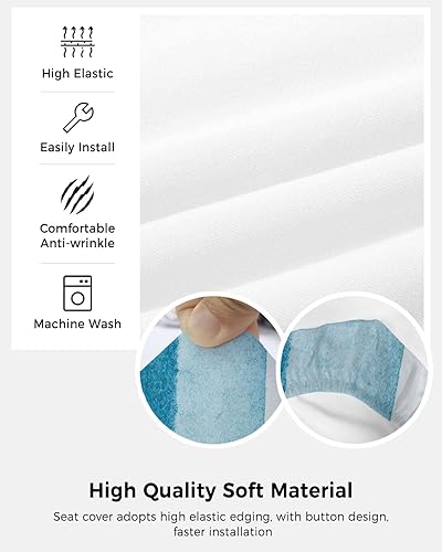 Miniatura 5 de Fundas elásticas para silla de oficina de la costa oceánica, 2 piezas, suave, decorativo, protector para silla de escritorio, funda giratoria