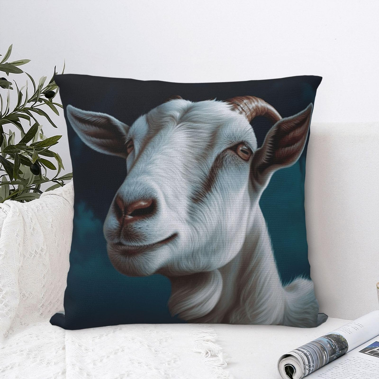 FodPand Luxury Velvet Throw Pillow Covers 18"x18" Super Soft Decorative Pillow Cases - Goat Pillowcases Modern Lumbar Cushion Cases for Couch Sofa Bed Pillow Shams
