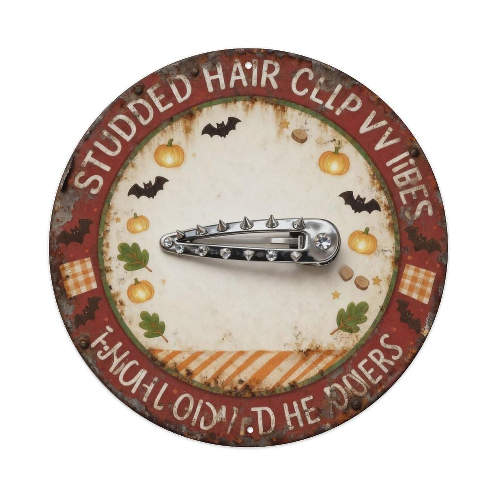 Studded Hair Clip Vibes Metal Tin Sign Plaque
