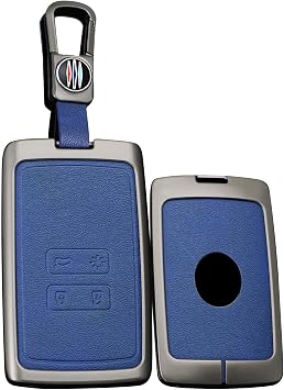 Fit for Kadjar Koleos Clio Scenic Megane Duster Sandero Metal Car Key Case Fob Cover Holder 4 Button Blue