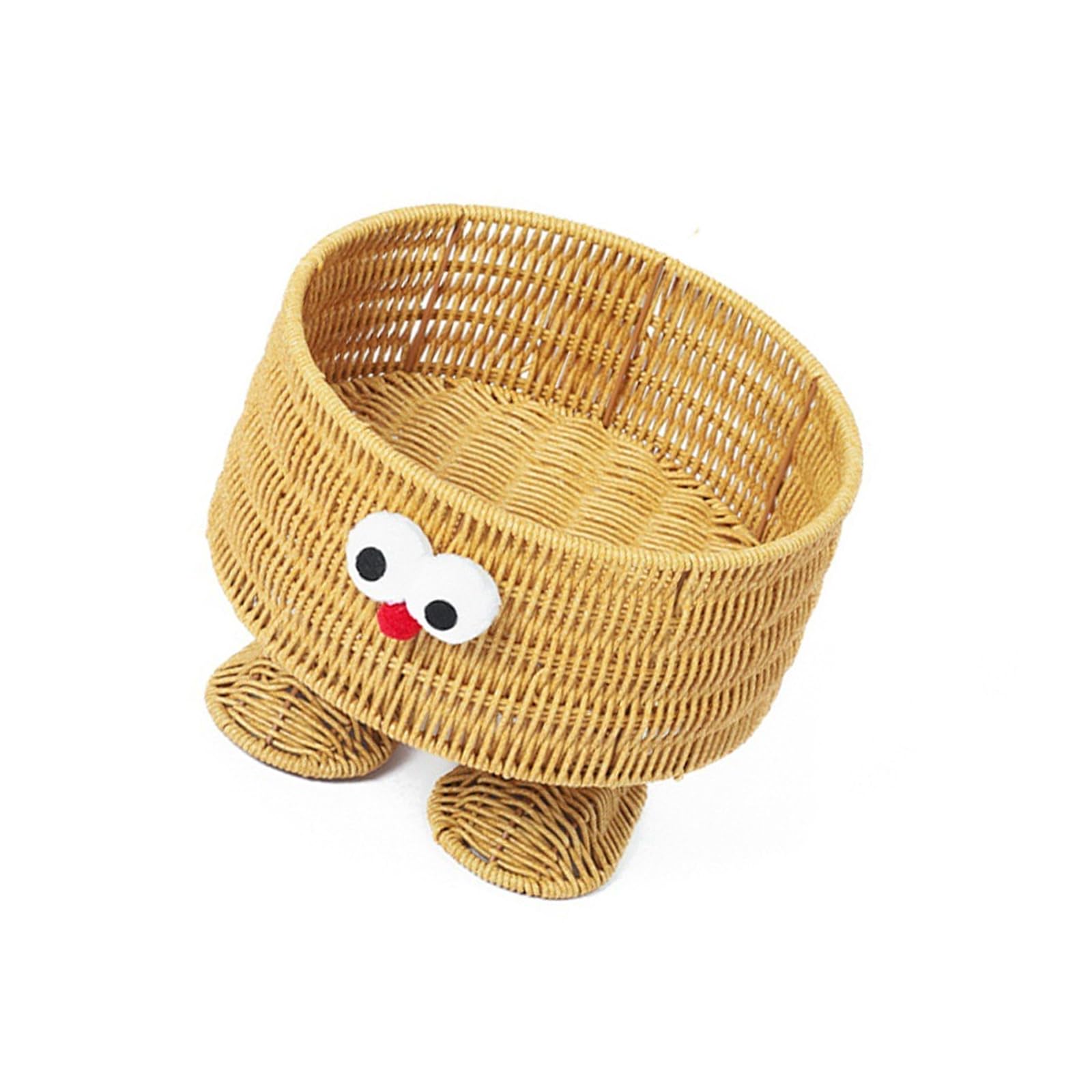 Handwoven Fruit Basket PP Storage Bin for Kitchen Countertop and Dining Table Decoration Kitchen Storage Basket