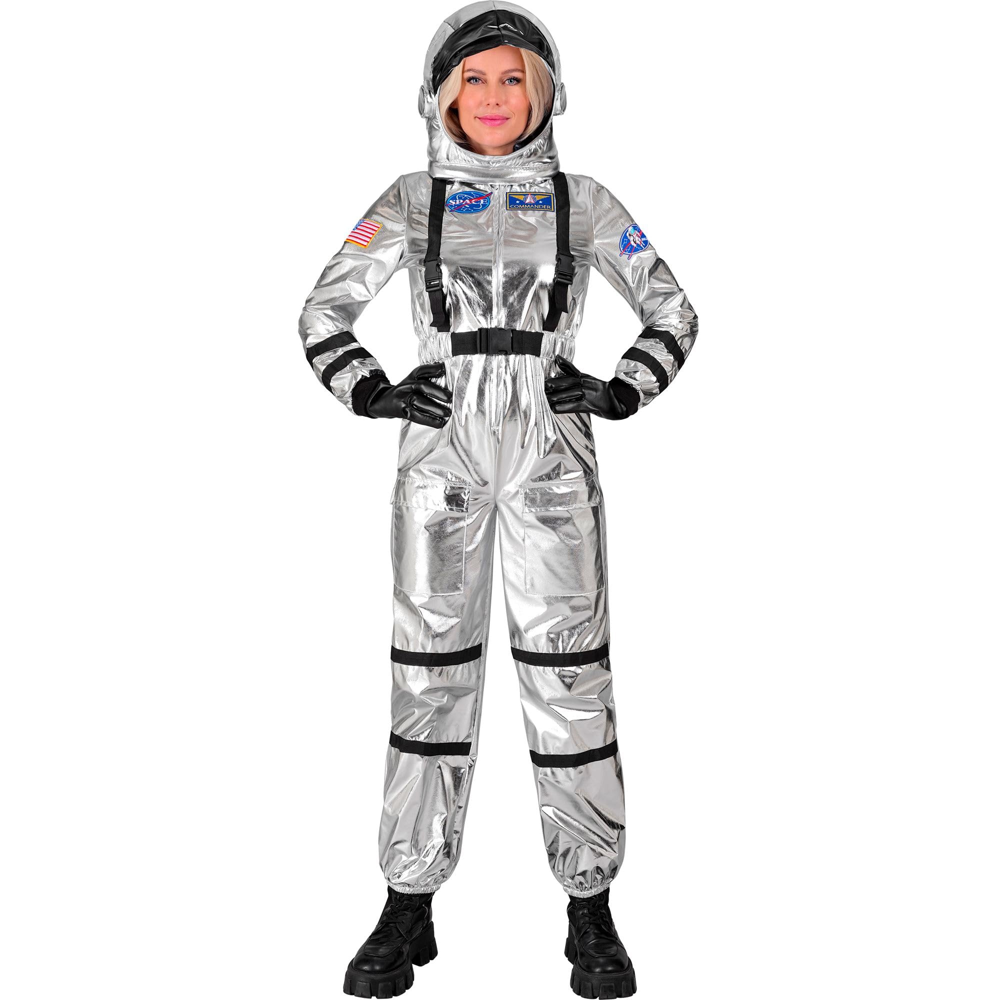 W WIDMANN MILANO Party Fashion - Astronaut Costume for Women, Space Suit with Helmet, Space Jumpsuit, Spaceman, Carnival Costumes
