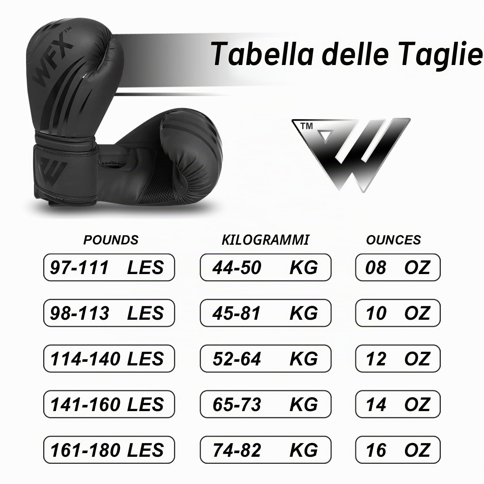 WFX Guantoni da boxe in pelle professionali MMA sparring kickboxing Muay Thai
