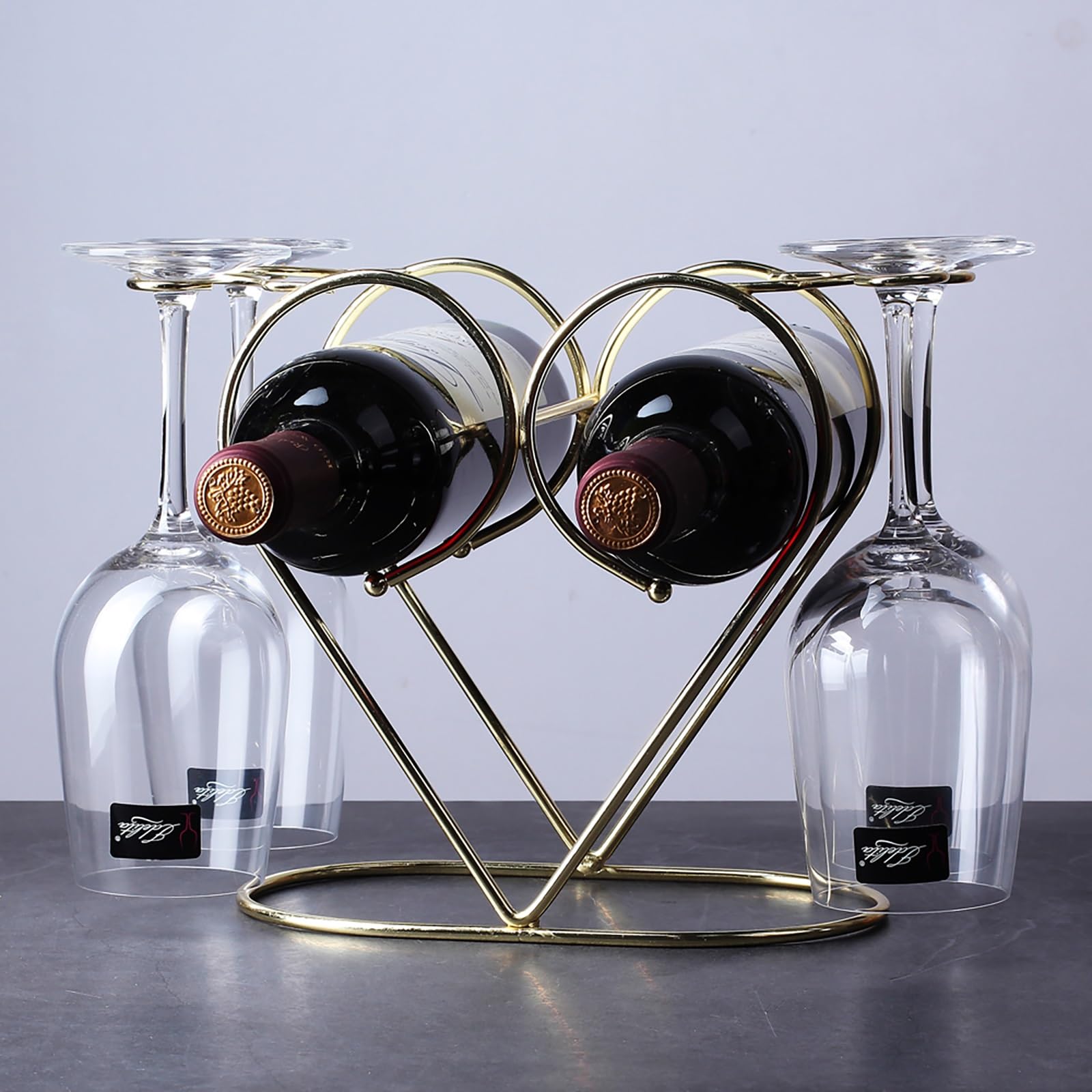 Rack de vin en acier inoxydable pour comptoir de cuisine, mini range-bouteille design