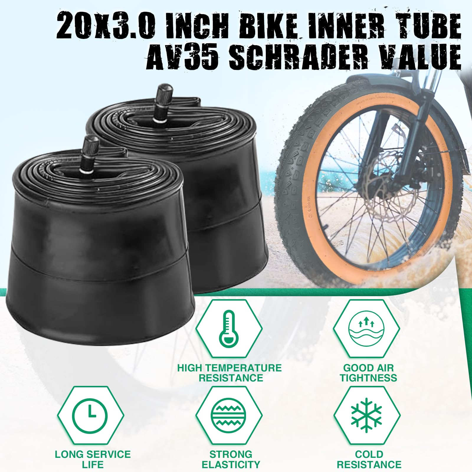 MEGHNA 16/20/26 x 3,0 pollici per bicicletta elettrica compatibile 76-305/76-406/76-559 MTB/Fat Tires/Snow&Electric Bike