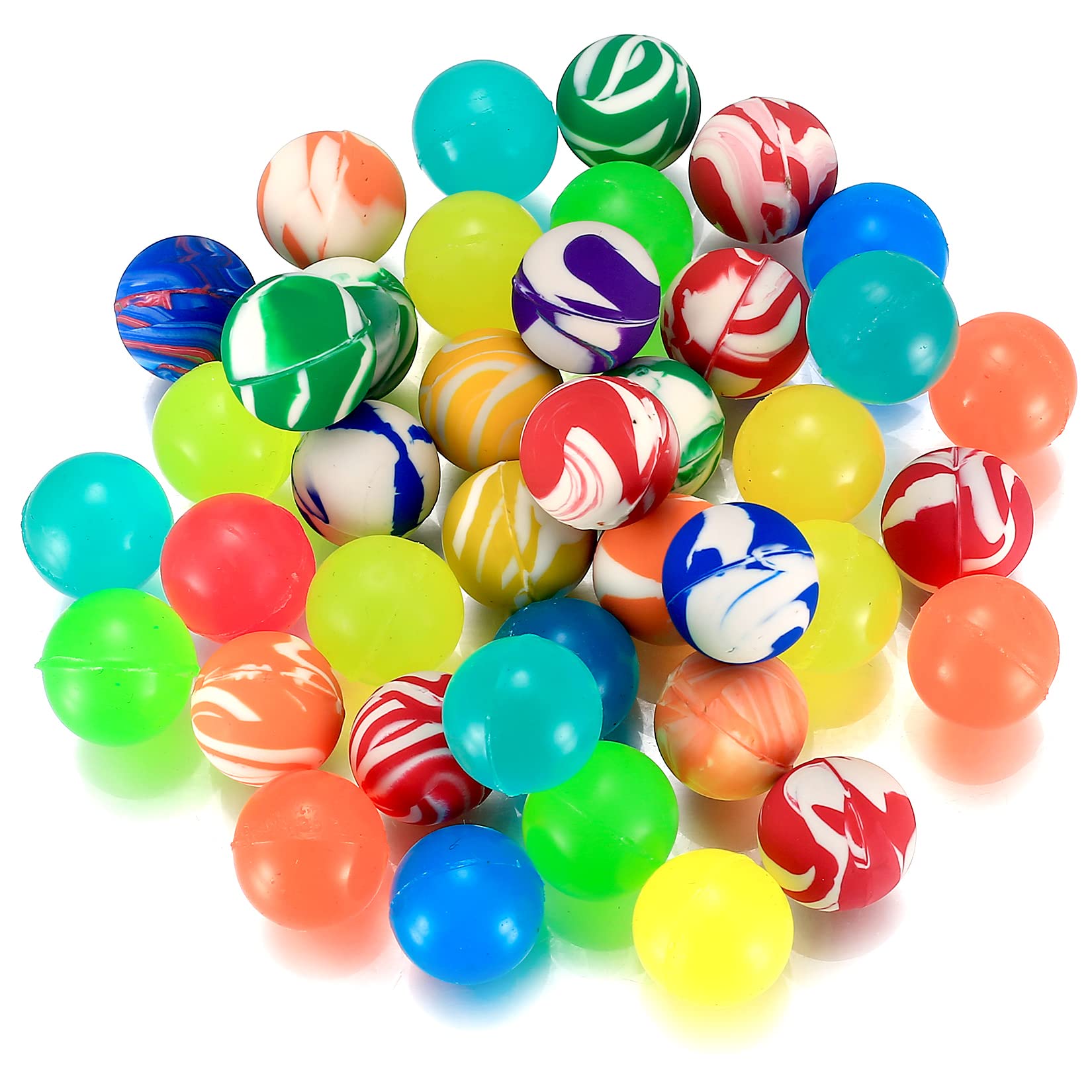 Bnnrjia 40 Pcs Rubber Bouncy Balls, 20 mm/0.78 inch Colourful Bouncing Balls, Mixed Colour Bouncy Balls for Kids Birthday Party Favors Bags Fillers, Classroom Rewards Bouncing Bouncy Balls, T-008