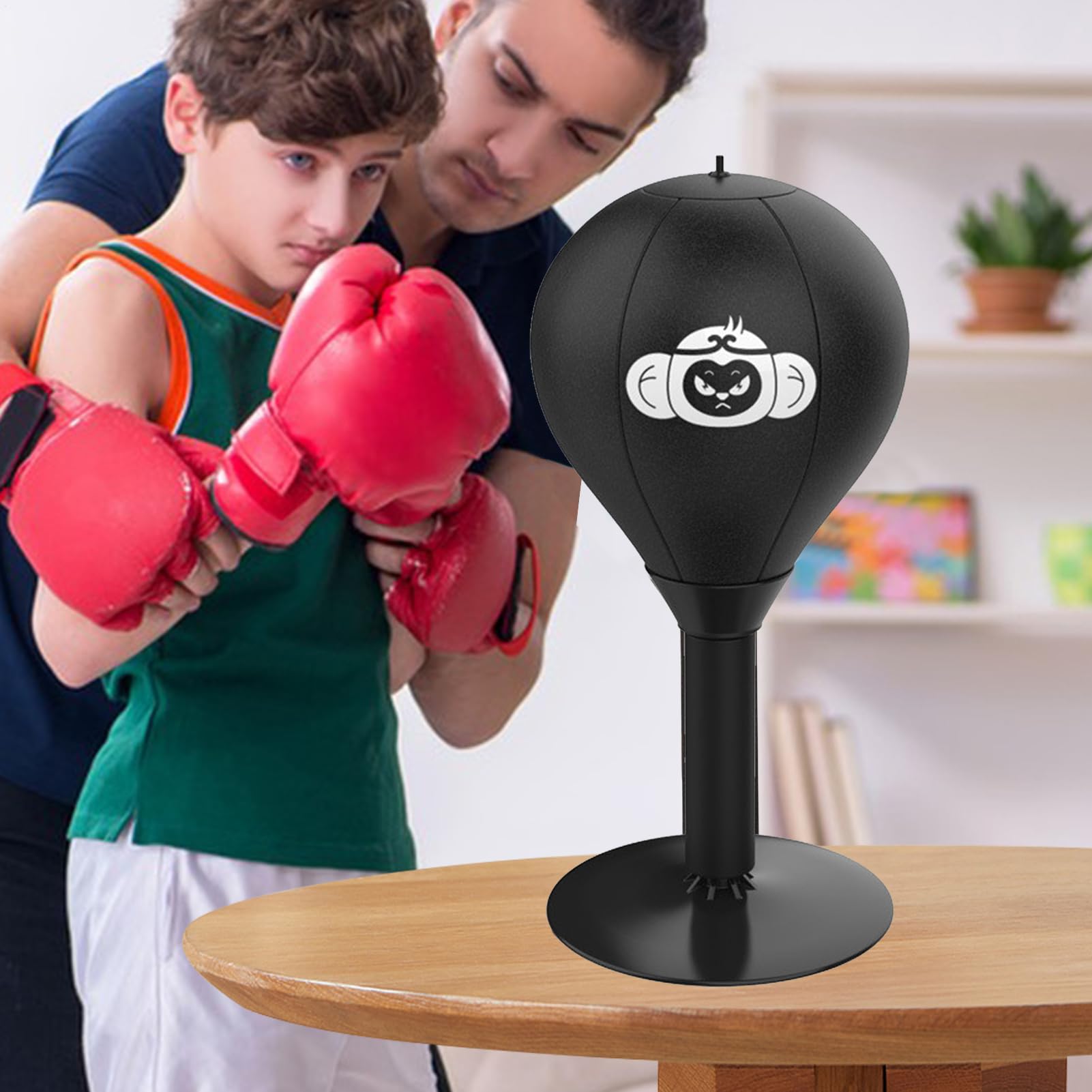 Sacco da boxe da scrivania, mini palla da boxe, mini palla a grappolo, riduttore di stress a molla, palla da ufficio, gadget da ufficio per frustrazione, allenamento da scrivania per il riposo