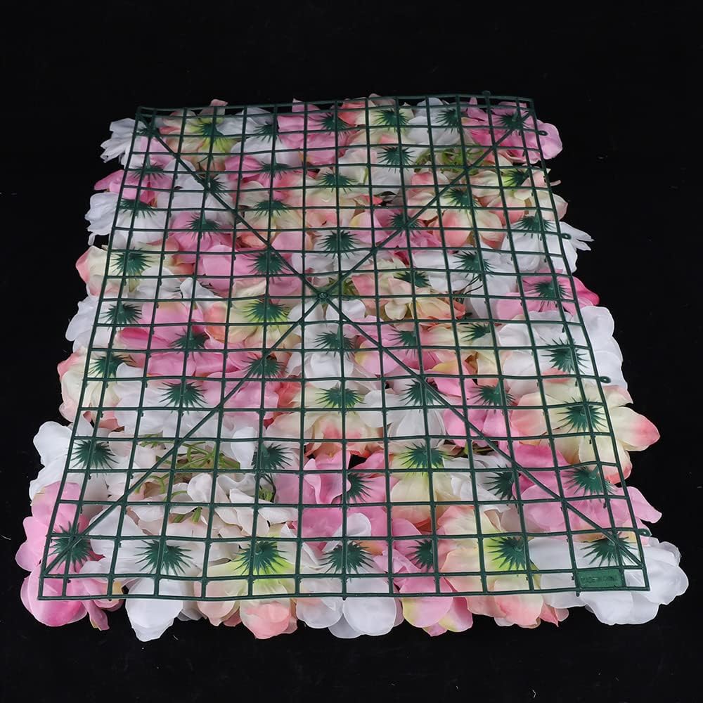 12 Pcs Artificial Flower Wall Panels 60x40cm Silk Hydrangea Wall Panel Flowers, Rose Wall Panel Artificial Flowers Wall Decor 3D Flower Wall Panel Silk Flowers