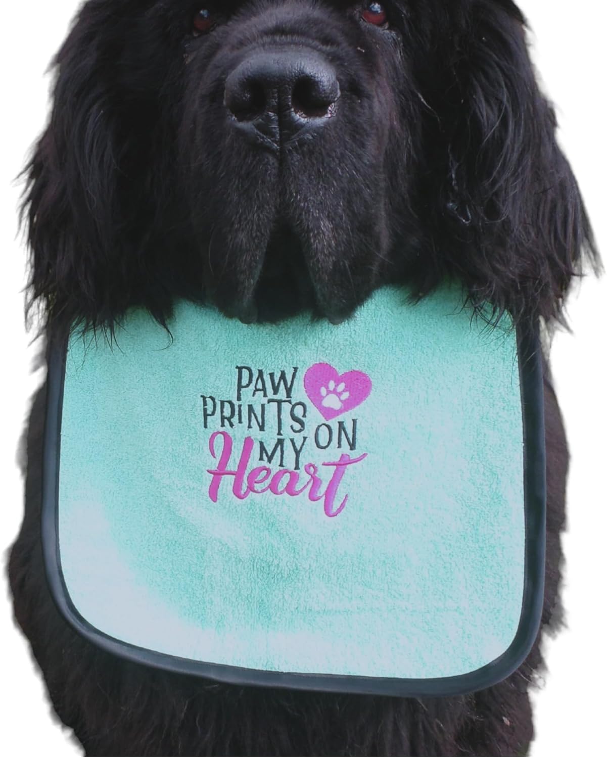 "Paw Prints on My Heart" Exclusive Dog Bib: Personalized, Handmade, Waterproof, Adjustable, Stylish, Ideal Gift - All breeds All sizes & ages