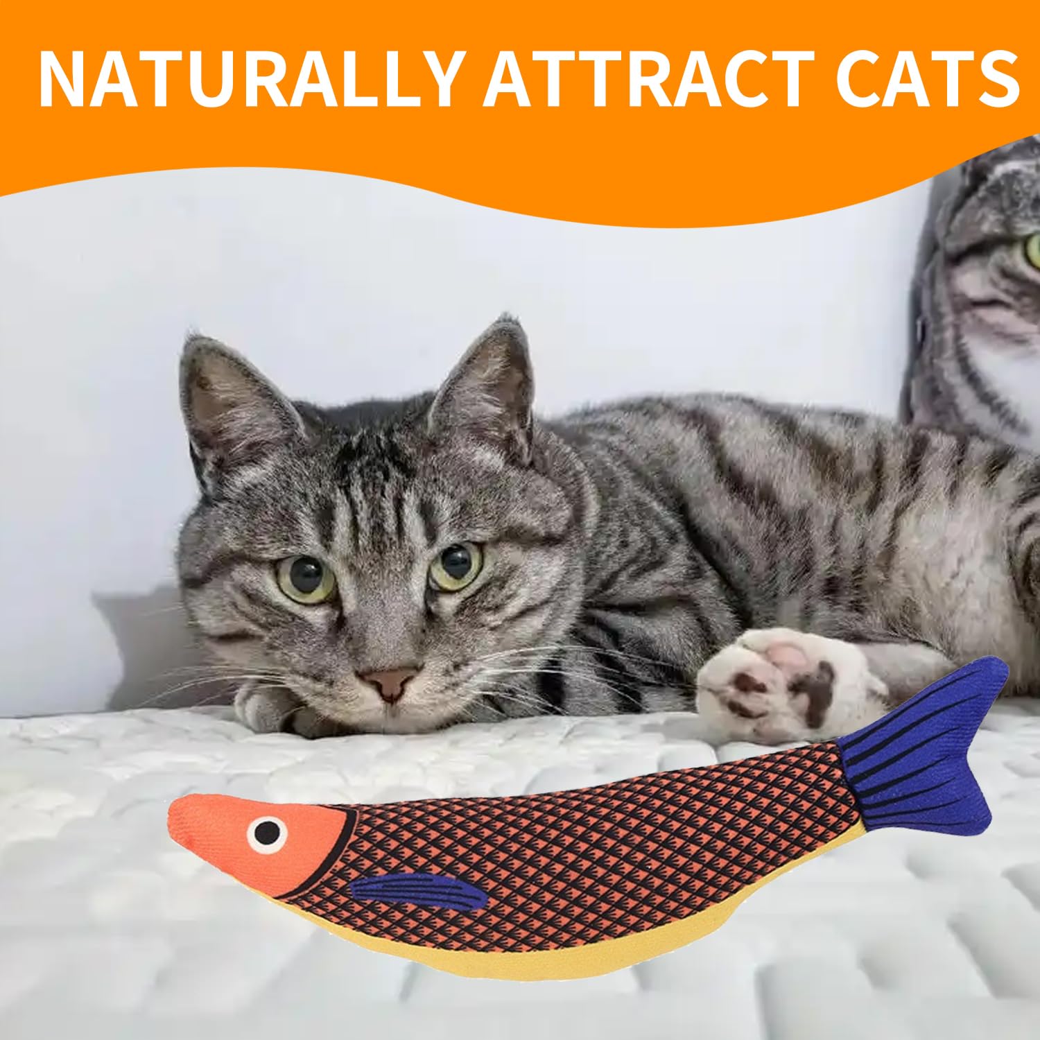 Shatore 3PCS Cat Catnip Toys - Interactive Plush Catnip Fish Toys for Indoor Cats & Kittens, Soft & Durable Cat Toys for Play - Image 4
