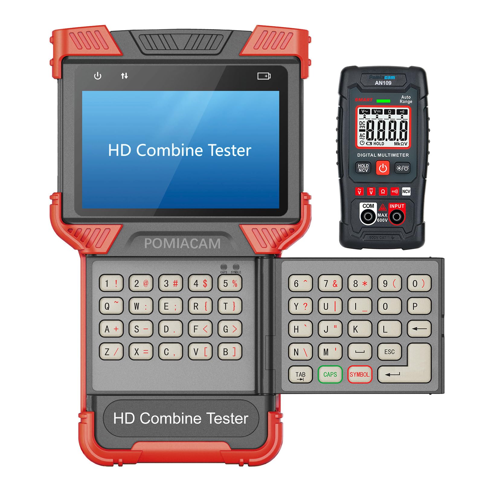 Probador de cámara CCTV, pantalla HD de 4 pulgadas, T71 IPC CVBS analógico AHD TVI CVI Monitor de vídeo POE PTZ Control RS485 TDR, prueba de cable para H.265 4K todo en uno IP Probador de cámara IP