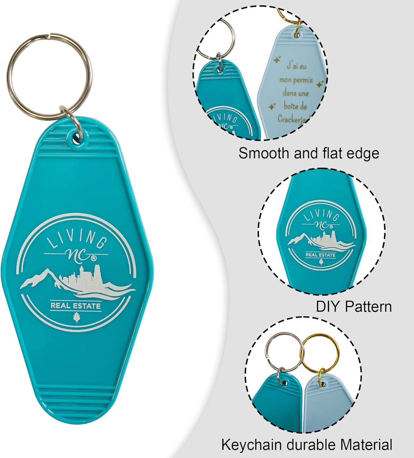 Custom Keychains Bulk with Logo - Double Sided UV Printed Plastic Keychains for Events, Gifts & Promotional Items