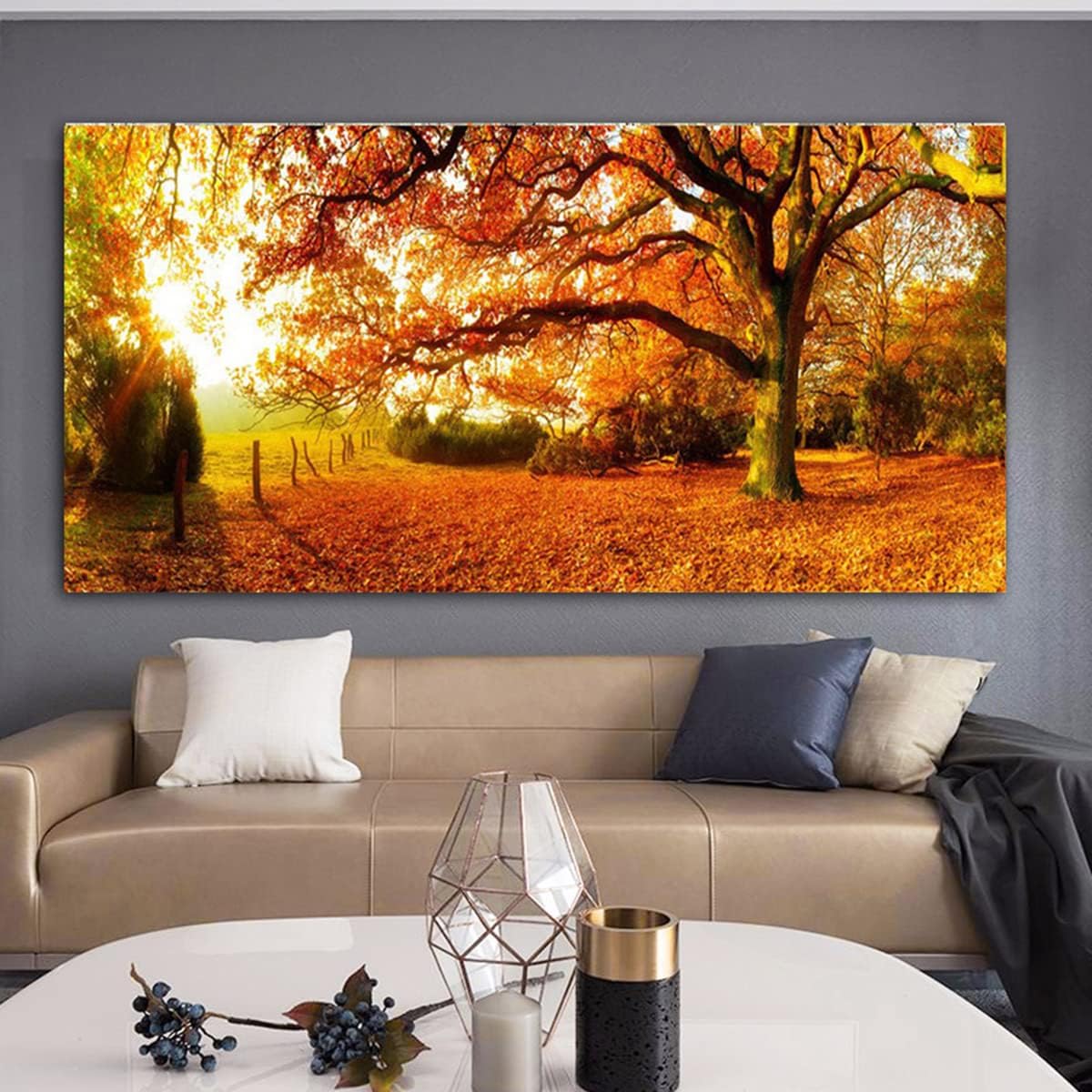 Instarry DIY 5D Diamond Painting Kits Large Size Full Drill Autumn Scenery Crystal Cross Stitch Wall Art Decor Craft Kits 47.2x23.6 inch
