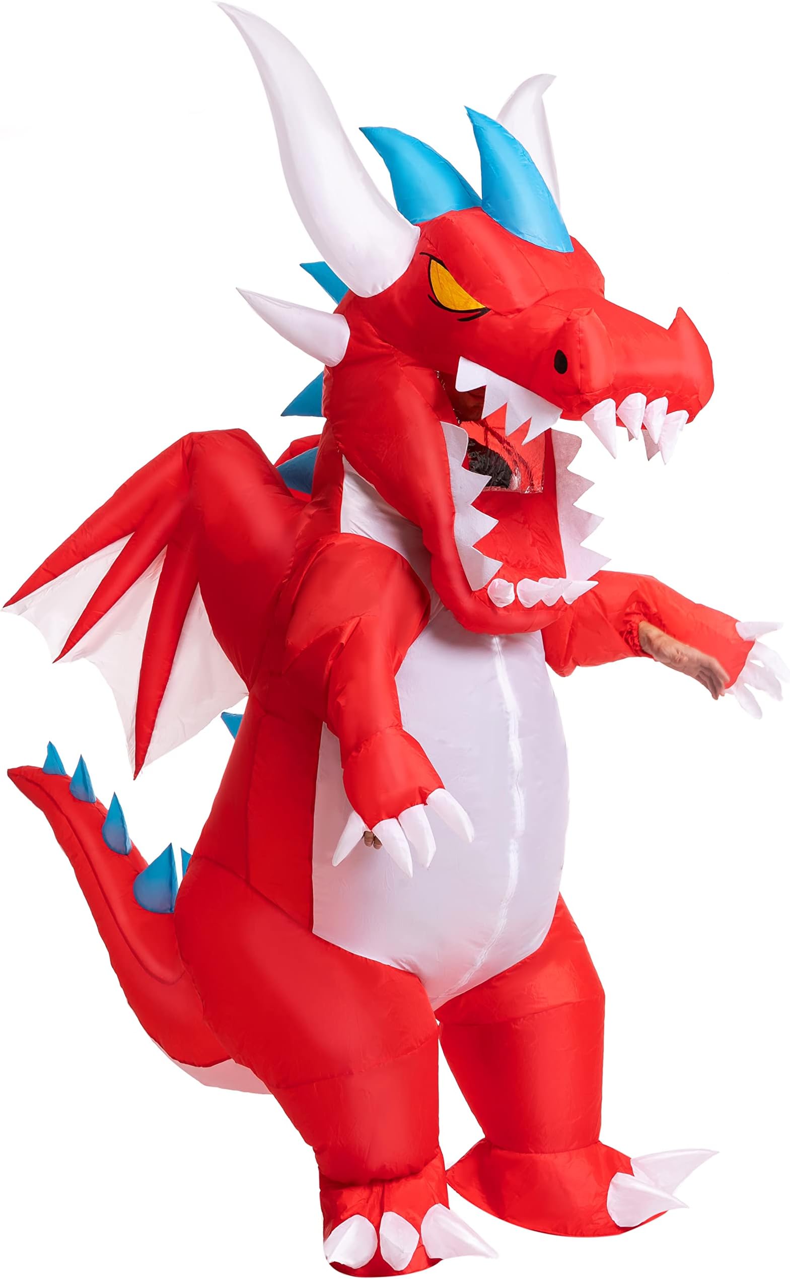 Halloween Inflatable Costumes for Adult, Dragon Air Blow Up Suit, Dinosaur Outfit for Cosplay Parties
