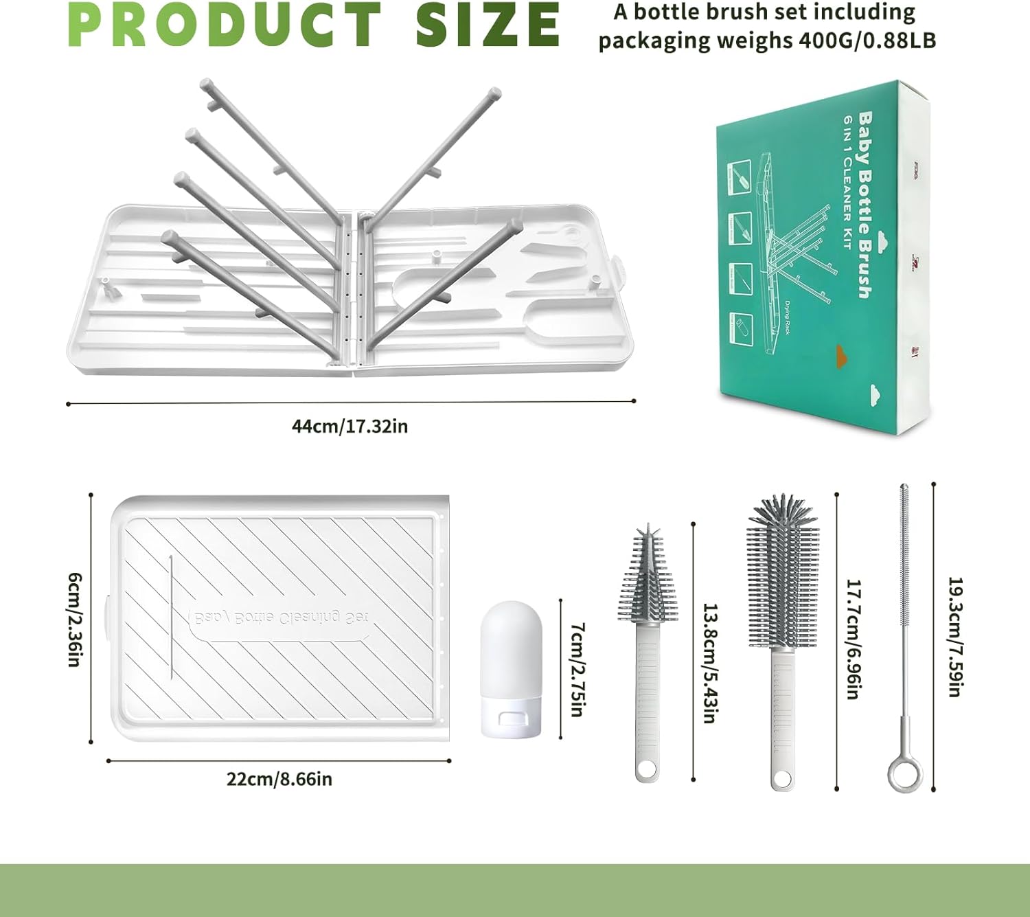 Juego De Cepillos Para Biberones Para Bebés, 2 Piezas, Silic | Envío Gratis
