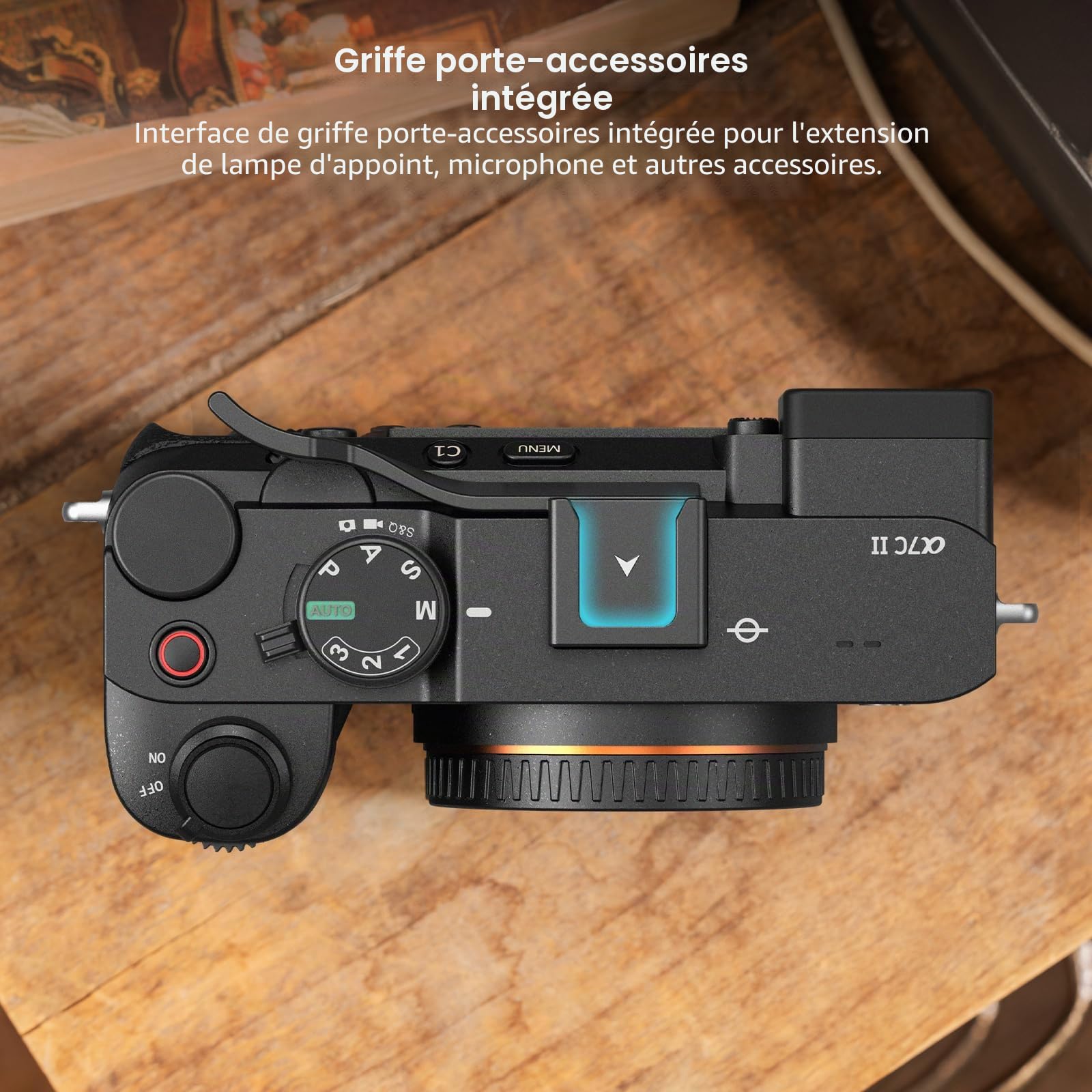 SMALLRGI Cold Shoe Poignée de Pouce pour Sony Alpha 7C II/Alpha 7CR / Alpha 7C, Design Ergonomique, Griffe Froide Intégrée, pour Lumière, Microphone, Poids Seulement 8 g (Noir) - 4820
