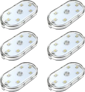 6Pcs Car Interior Led Lights, Magnetic 7 Colors Wireless Car Interior Led Touch Activated Lights, Mini USB Rechargeable Lighting with 6 LED Lamp Beads, Portable Night Reading Light