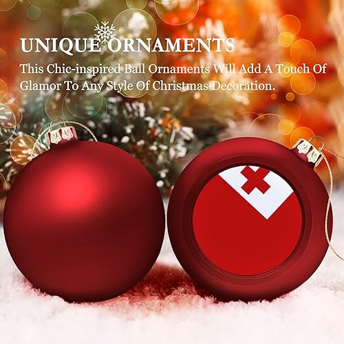 Vista 288 de Adornos dorados de bola de Navidad de Trinidad y Tobago, adorno de bola de bandera de Trinidad y Tobago, adornos de Navidad de bandera nacional