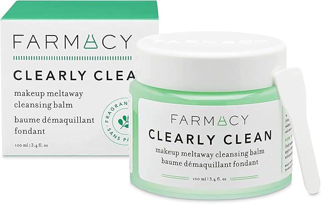 Farmacy Makeup Remover Cleansing Balm - Clearly Clean Fragrance-Free Makeup Melting Balm - Great Balm Cleanser for Sensitive Skin 3.4oz