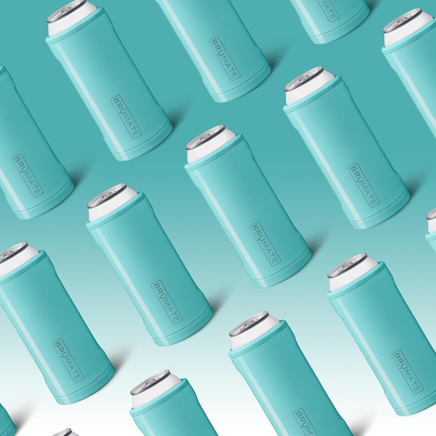 BrüMate Hopsulator Juggernaut Can Cooler Insulated for 24oz / 25oz Cans | Can Coozie Insulated Stainless Steel Drink Holder for Beer, Tea, and Energy Drinks (Aqua)