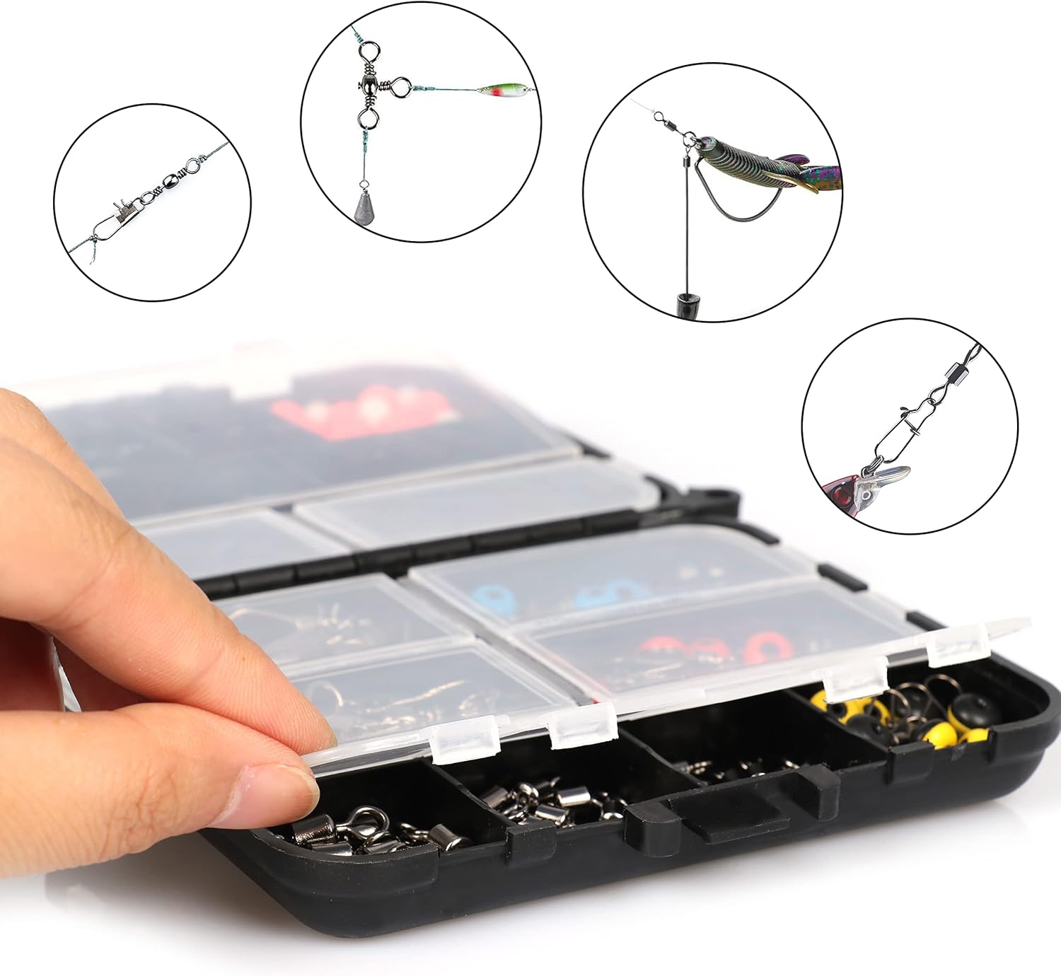 170PCS Pack Fishing Accessories Kit for Saltwater, 3600 Fishing Tackle Box