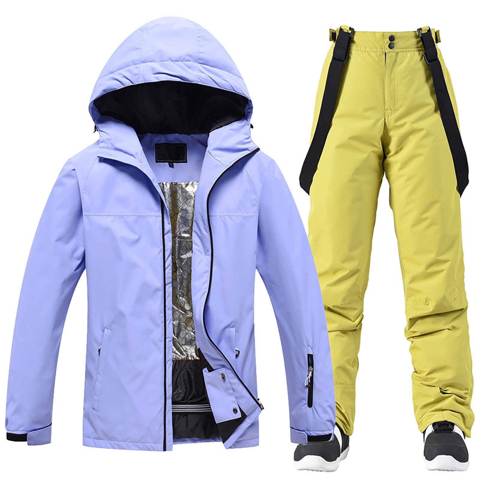 2025 Herren Skijacke Und Hose Set,Winddicht Isolierter Schneeanzug, Warme Jacken + Schneehose, Wanderausrüstung, Outdoor Arbeit, Snowboarden, Klettern, Angeln