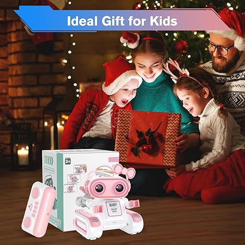 Miniatura 8 de Juguete robot, robot de juguete para niños, robot de control remoto con ojos LED coloridos y música, robots RC recargables para niños, juguete