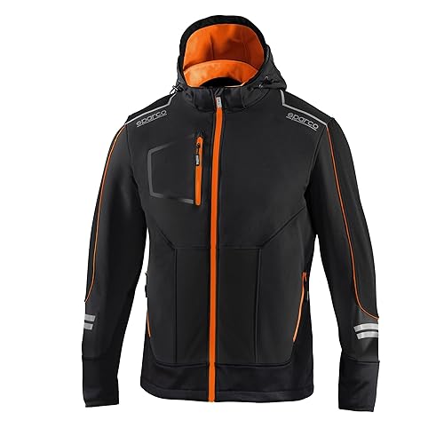 Sparco 02412NRAF Soft-Shell Work Jacket York Black/Orange XL