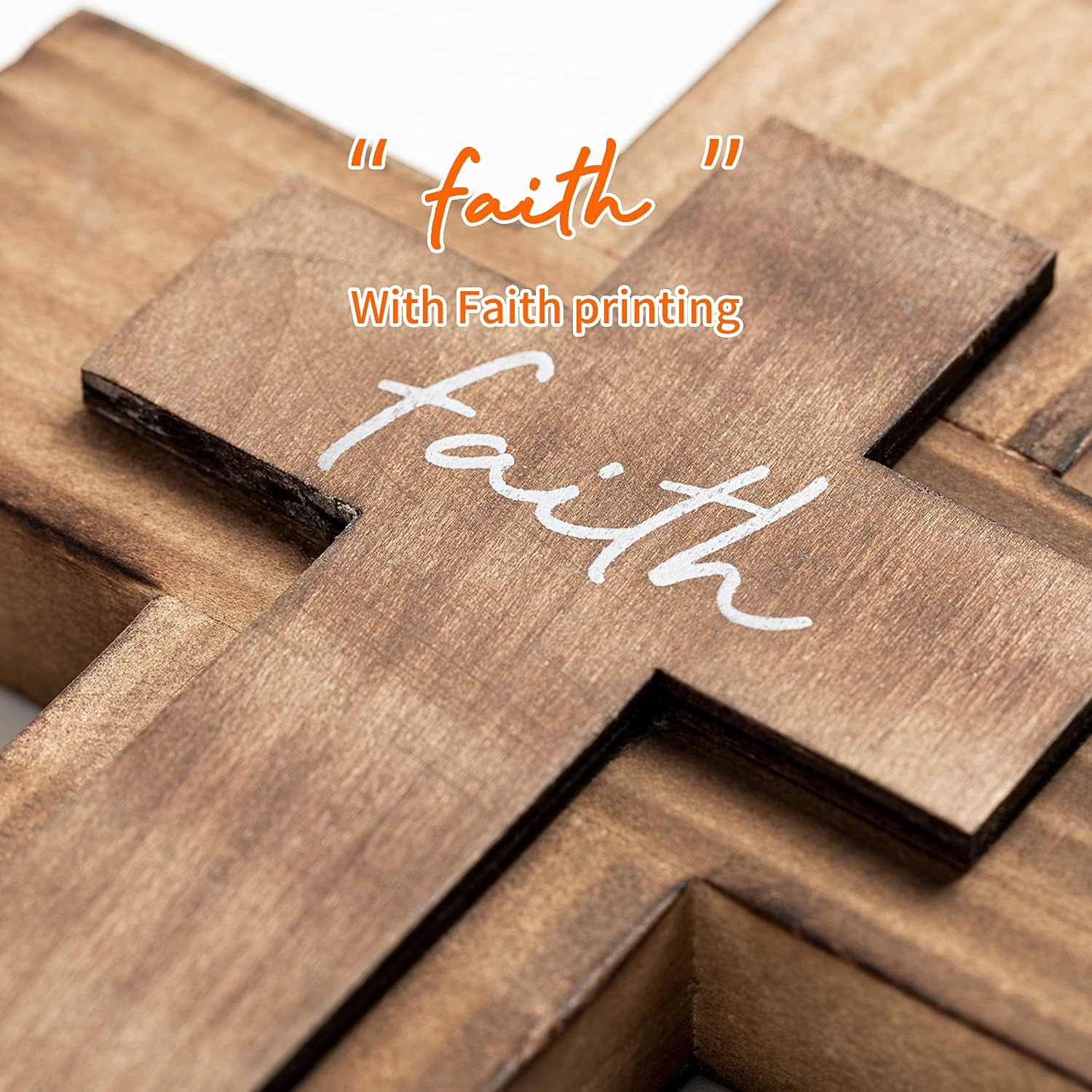 Cruz De Pared Rústica Taprion - Decoración Cristiana En Tonos Madera