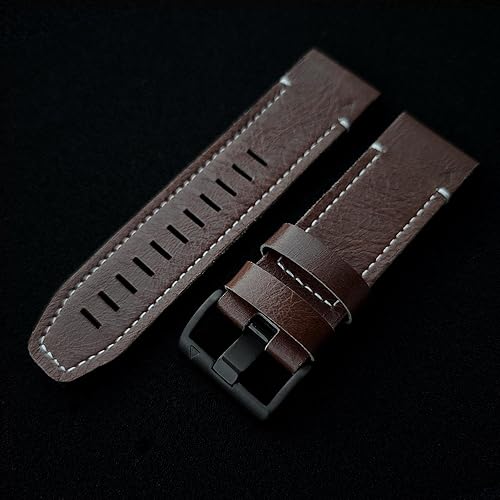 Miniatura 6 de Abanen Correas de reloj de cuero de ajuste rápido de 1.024 in para Garmin epix Pro de 2.008 in, Fenix 7X, Fenix 6X, Fenix 5X, fibra de cuero con