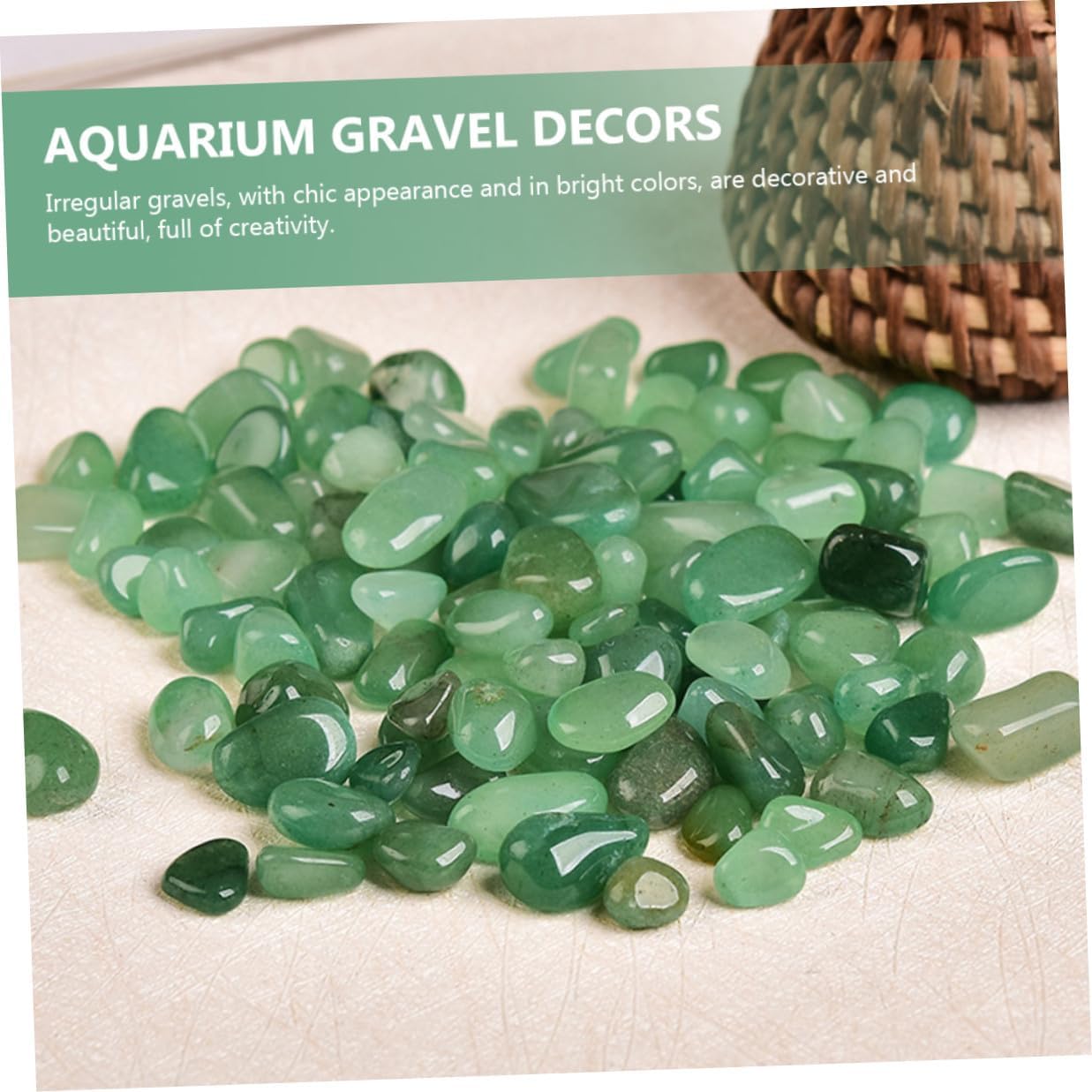 Natural Aventurine Aquarium Gravel Stones 7-9mm 2lb Bulk Fish Tank Landscaping Rocks Decorative Garden Gravels for Aquarium Supplies