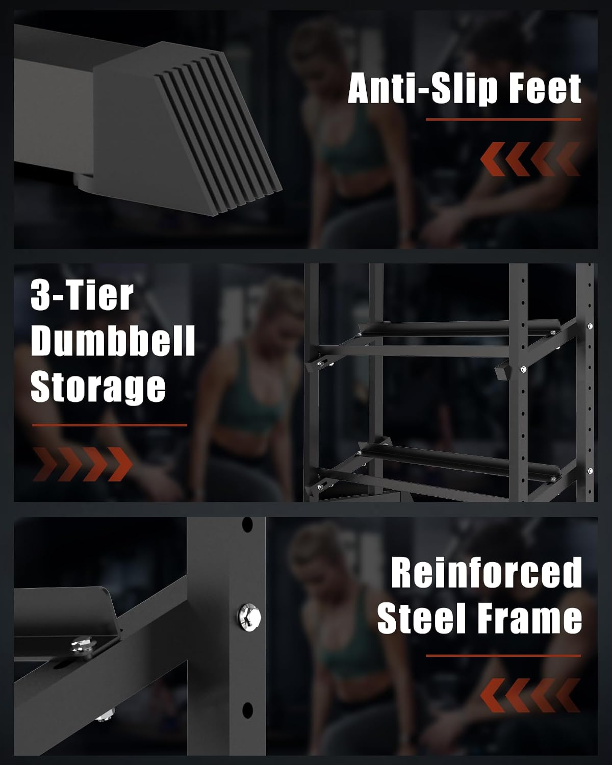 Dumbbell Rack, Hold Up to 1100LBS, Heavy Duty Weight Storage Rack with Adjustable Width, Non-Slip & Floor-Friendly, Home Gym Organizer for Strength Training Equipment