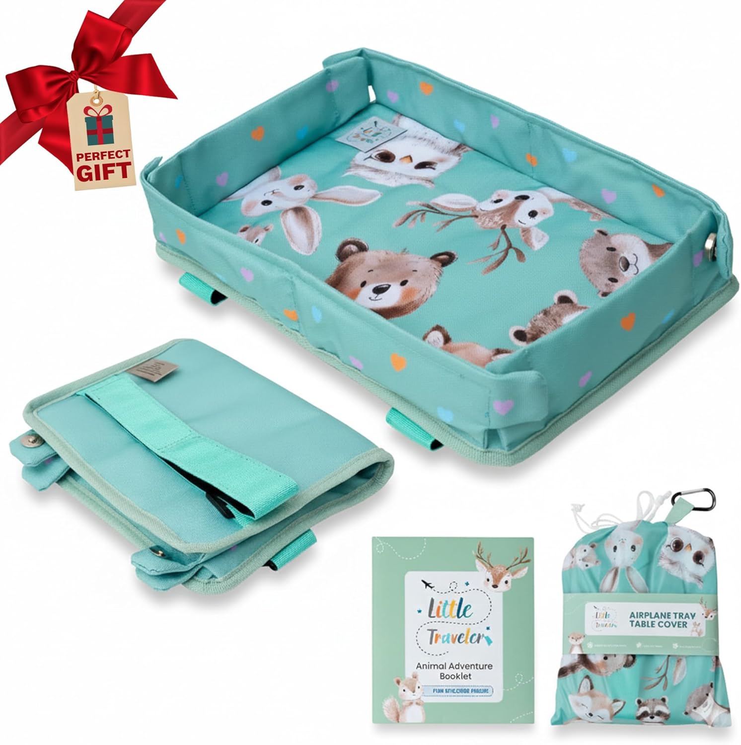 Little Traveler Waterproof Airplane Tray Table Cover – Universal Fit & Easy Setup – Airplane Tray Cover Kids - Use in Buses, Trains, High Chairs I Plane Travel Essentials for Kids 1-5 Years