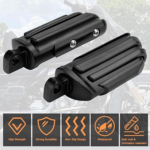 Miniatura 3 de Estriberas de carretera en ángulo de 1.25 pulgadas de largo para motocicleta, reposapiés ajustables con abrazaderas kit de soportes compatible con