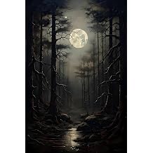 Moonlight Forest Retro Poster Wall DecorUnframed,28X40 inch 70X100CM