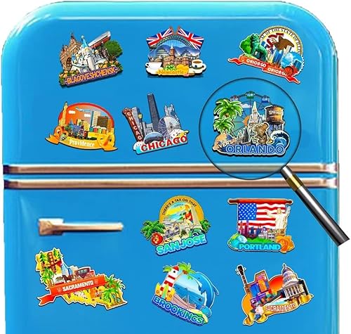 Miniatura 4 de Imán de madera para nevera Orlando Florida, Estados Unidos, 3D, monumentos de viaje, coleccionables, recuerdos, decoración hecha a mano -2650