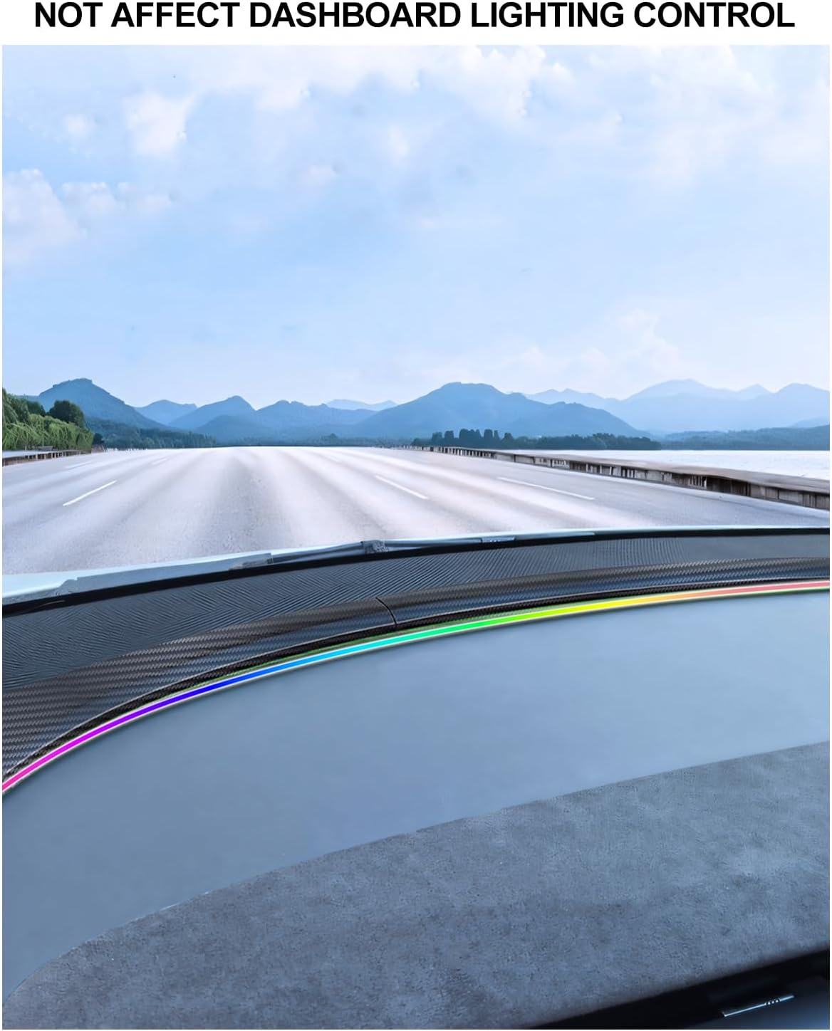 for Tesla Dashboard Ambient Light Strip Trim Cover Model Y Juniper 2025 2026 Carbon Fiber Texture Matte Finish Panel Trim Cover Model Y Accessories Front Ambient Light Condition Vent Cover