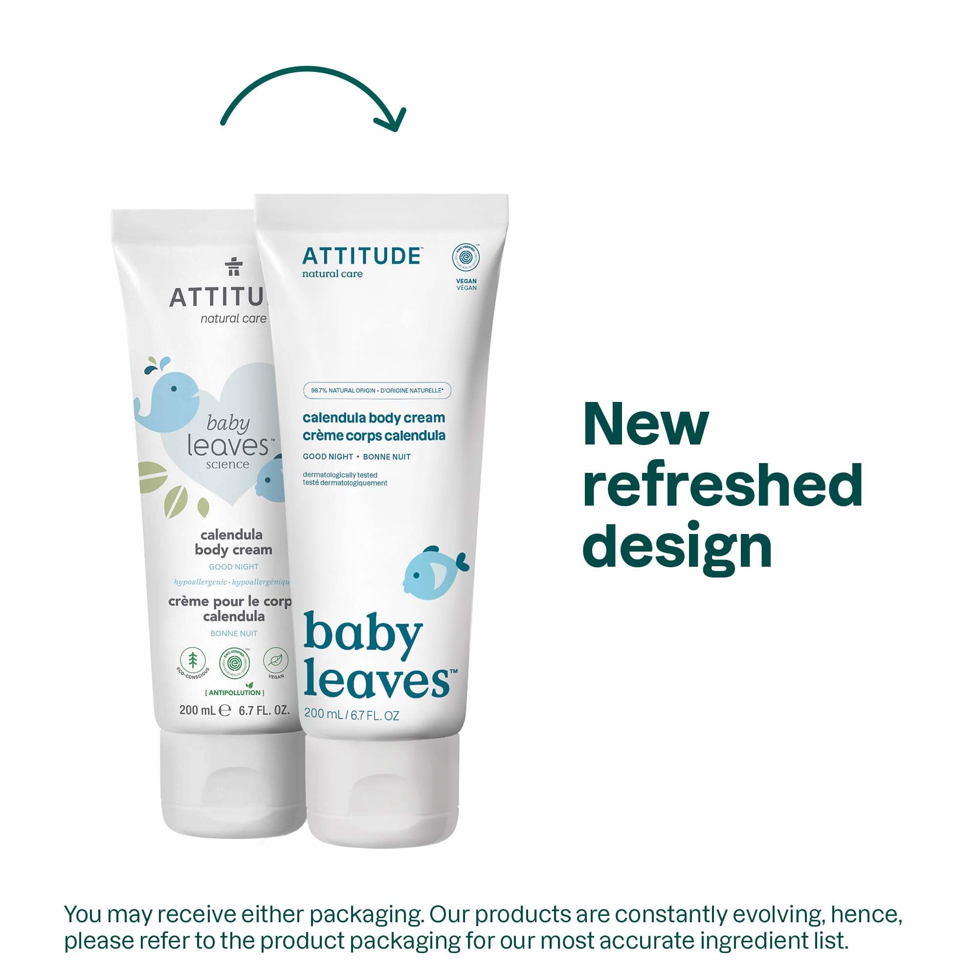 ATTITUDE Body Cream for Baby EWG Verified, Made with Naturally Derived Ingredients, Vegan, Good Night, 200 mL - Image 2