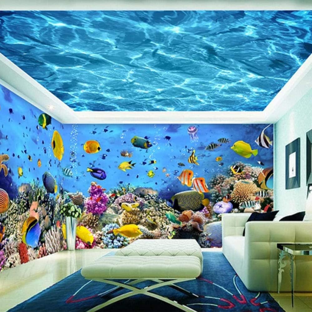 Murales de habitaciones infantiles tema del mundo submarino Espacio temático 3d restaurante ktv murales de habitaciones infantiles papel pintado a papel pintado pared dormitorio autoadh-400cm×280cm