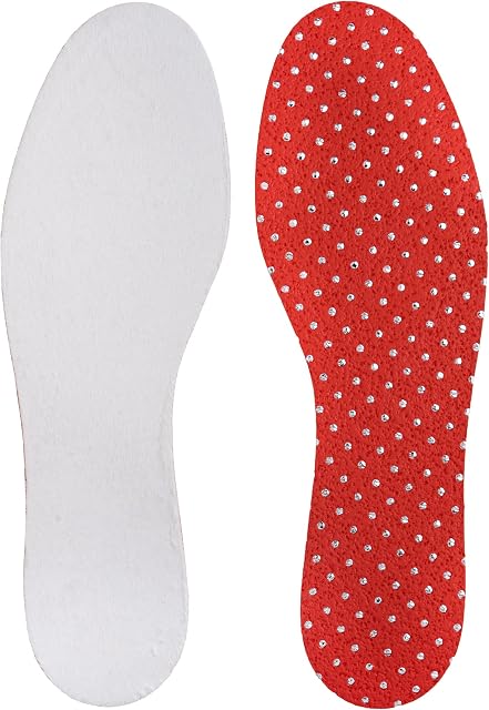 Bama Ciepłe wkładki Thermo Thin Fit, bardzo cienkie wkładki z pianką z pamięcią kształtu dla ciepłych stóp, unisex, białe/czerwone, biały, 46 EU Schmal
