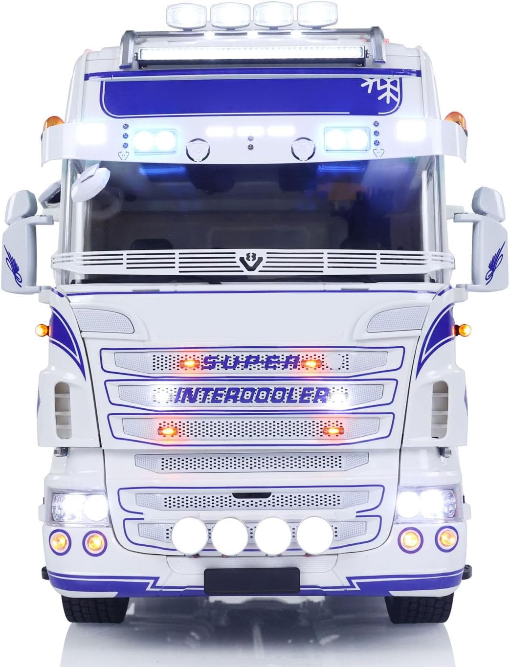TOUCAN RC HOBBY 1/14 RC Tractor Truck 4x4 RTR Transport Vehicle Metal Chassis R730 Smoke 3-Speed White