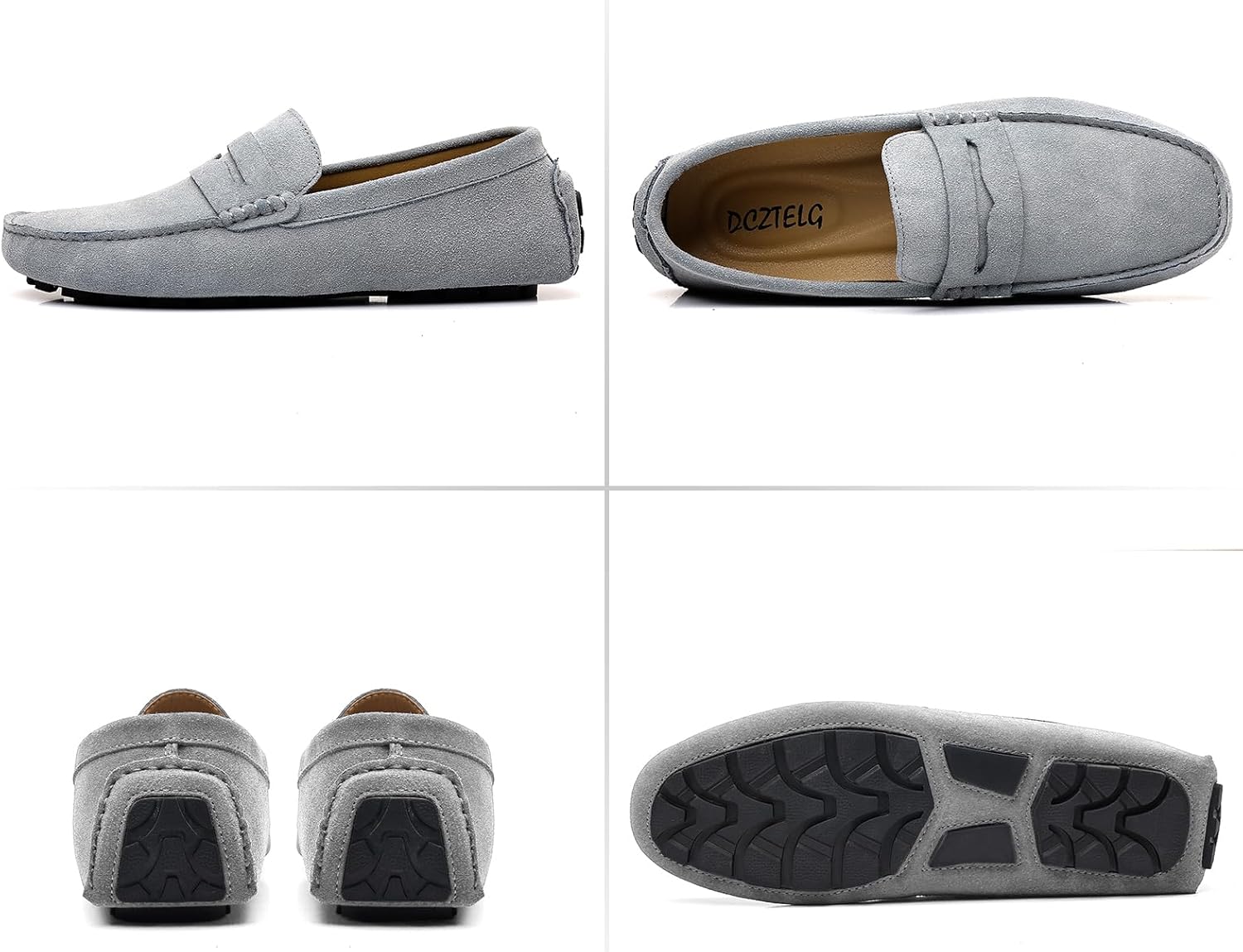 DCZTELG Men's Suede Penny Loafers - Slip-On Comfort Casual Shoes for Business & Driving - Image 4