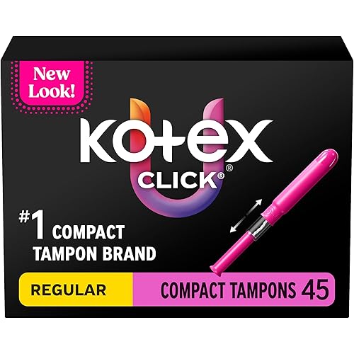 U by Kotex Tampons, Click Compact, Regular Absorbency, Unscented, 45 Count