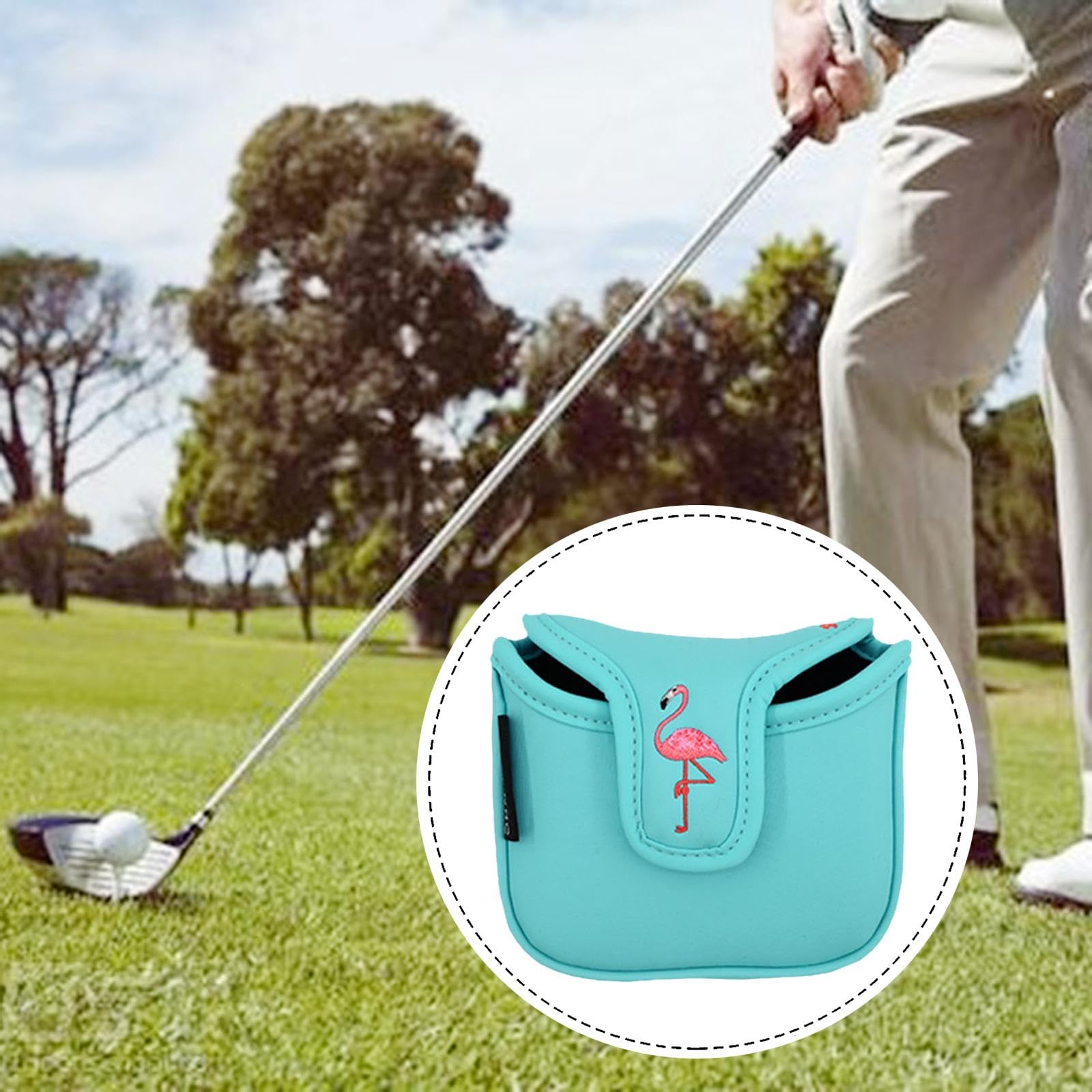 Golf Mallet Putter Headcover Club Kopf Schutz PU mit Magnetverschluss Und Weichem Futter für Damen für Outdoor Nutzung Freizeit