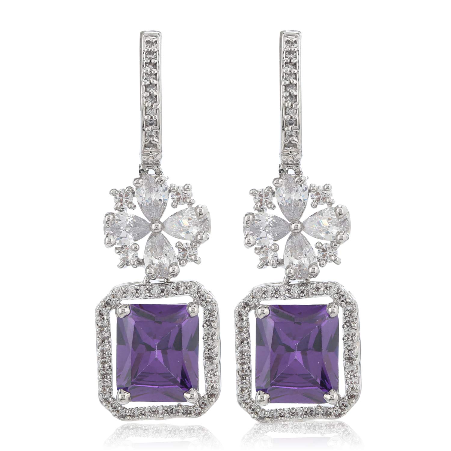 Estele Rhodium Plated American Diamond Stud Earrings for women (B08KYBRXMC) Amazon Price History, Amazon Price Tracker
