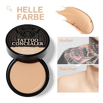 Tattoo Make Up Cover Waterproof - Bright Tattoo Cover Up - Tattoo Cover Waterproof for Face and Body - Tattoo Concealer with High Coverage Long-Lasting Smudge-proof