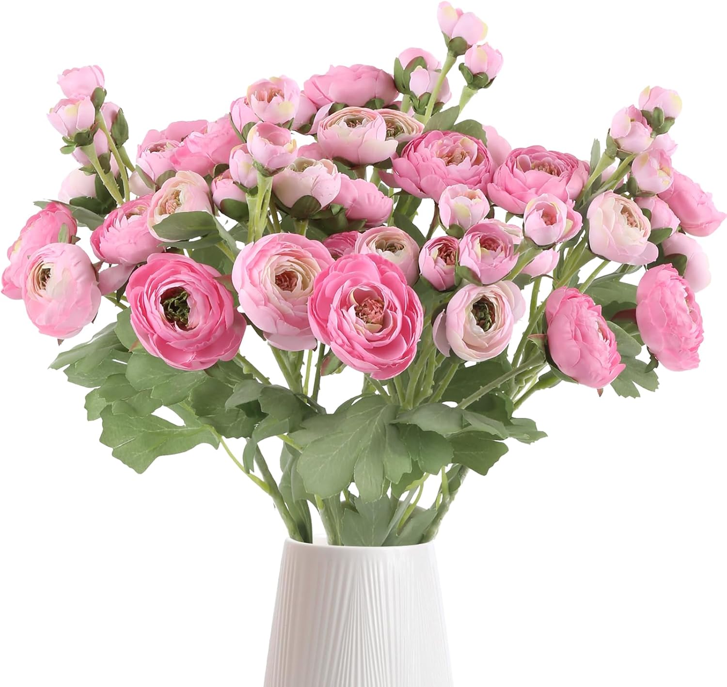 Silk Ranunculus Artificial Flowers 5PCS Long Stem Red Fake Peonies 21.65" Real Look Faux Ranunculus Flowers for Floral Arrangements Home Wedding Party Festival Decor (Red)