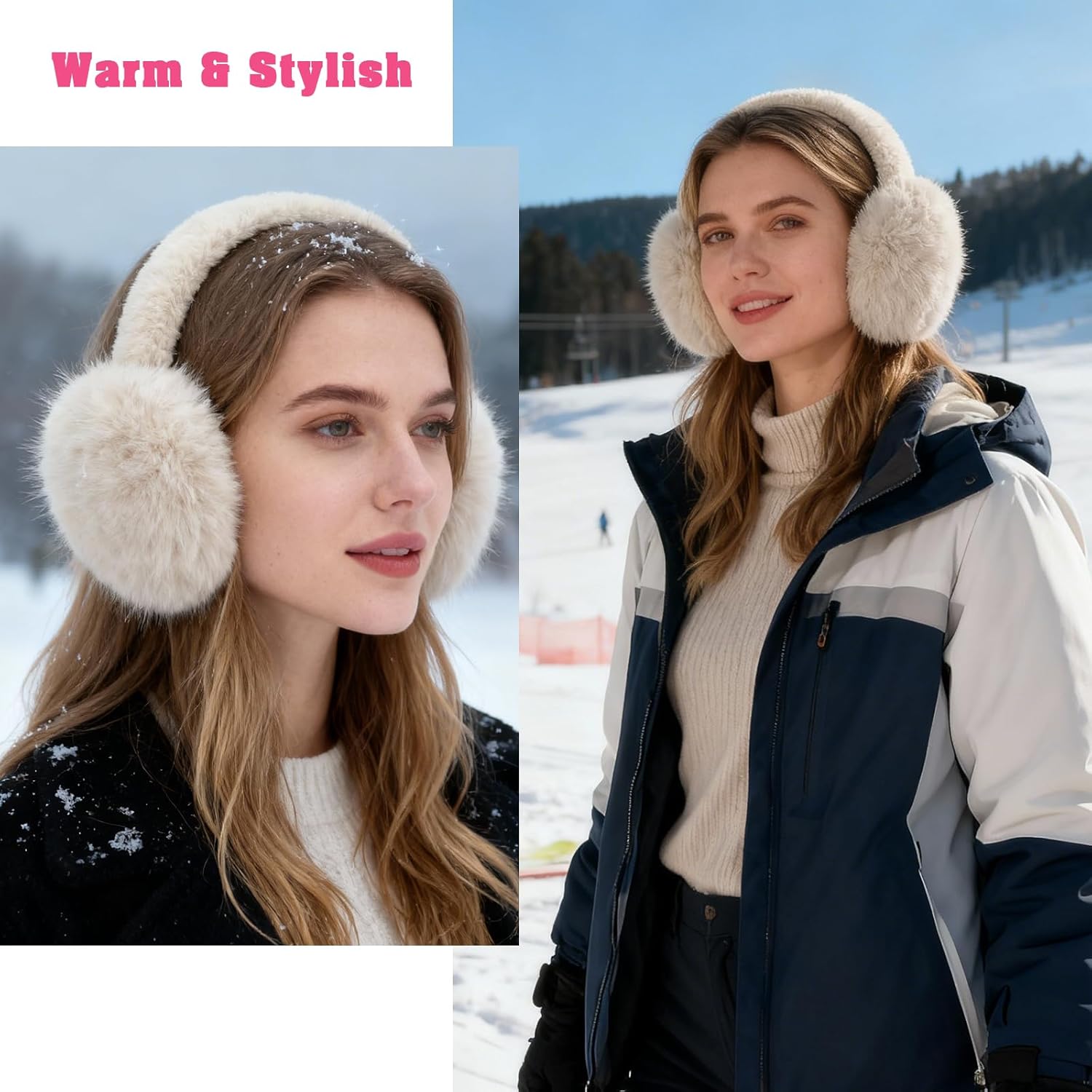 Ear Muffs Women Foldable Fluffy Earmuffs Soft Faux Fur Winter Ear Warmers for Girls Winter Accessories for Skiing - Image 7